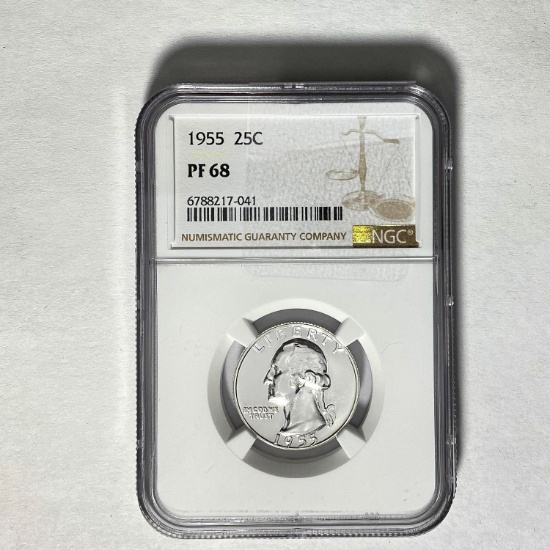 1955 25C Washington NGC PF 68