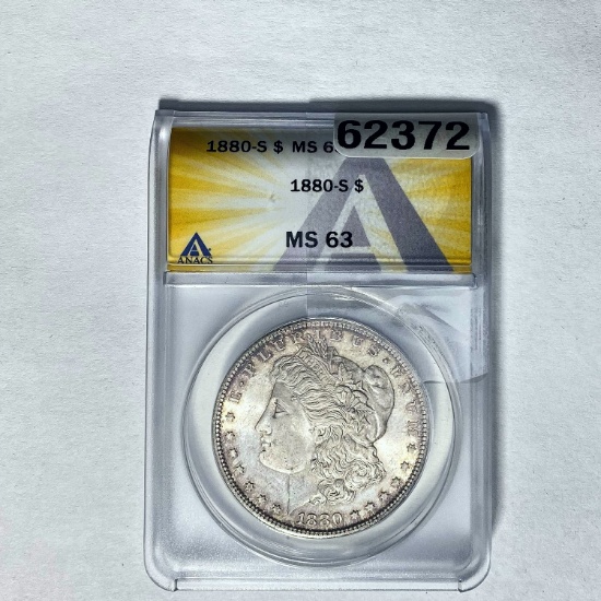 1880-S Morgan Dollar ANACS MS 63 SILVER