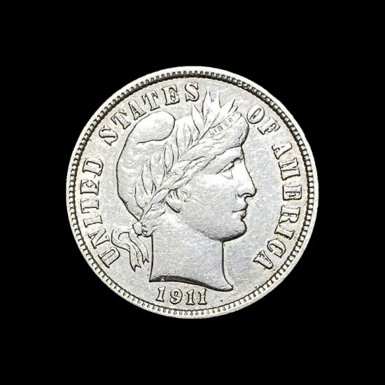 1911-D Silver Barber Dime LIGHTLY CIRCULATED