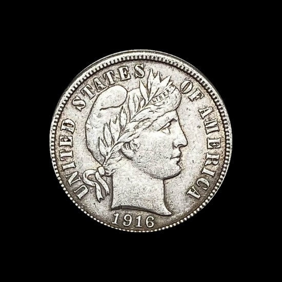 1916 Barber Dime LIGHTLY CIRCULATED