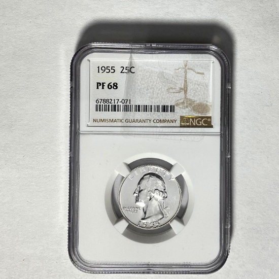 1955 25C Washington NGC PF 68