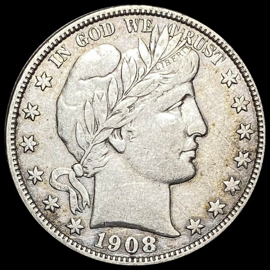 1908-D Silver Barber Half Dollar NEARLY UNCIRCULATED