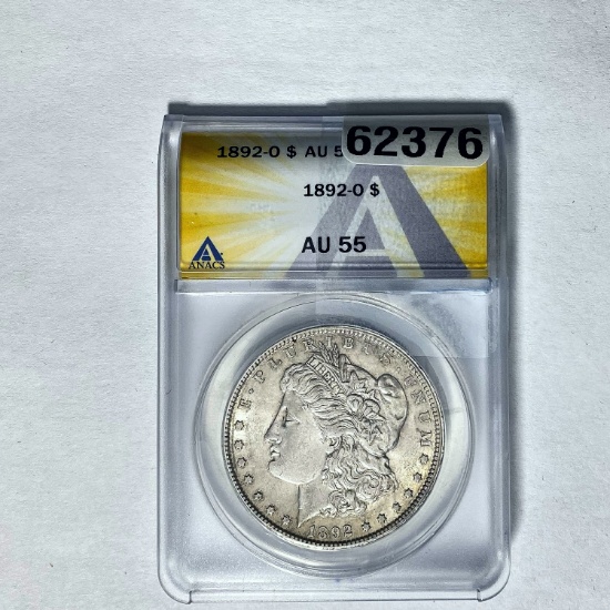 1892-O Morgan Dollar ANACS AU 55 SILVER