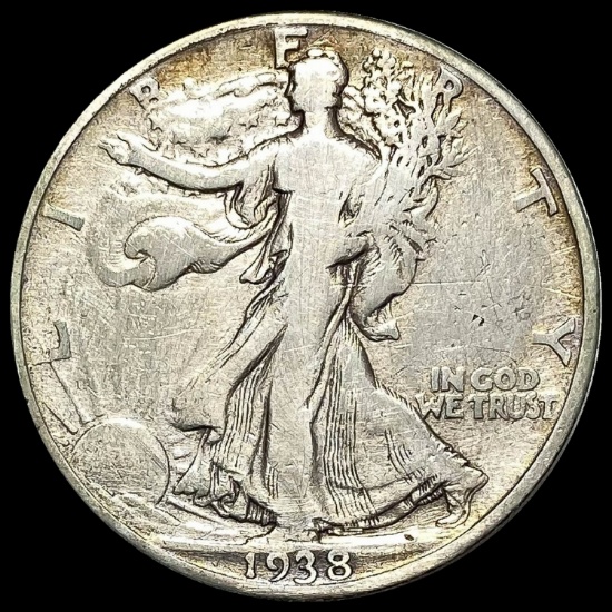 1938-D Silver Walking Liberty Half Dollar LIGHTLY CIRCULATED