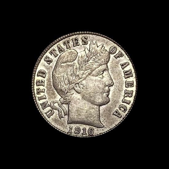 1916 Barber Dime CHOICE AU