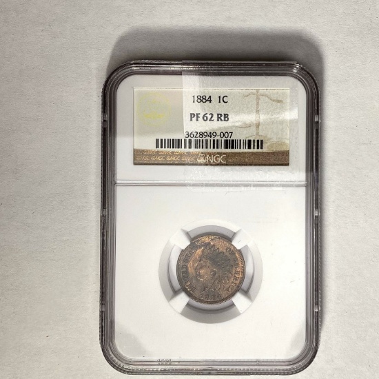 1884 1C Indian Head Cent NGC PF62 RB