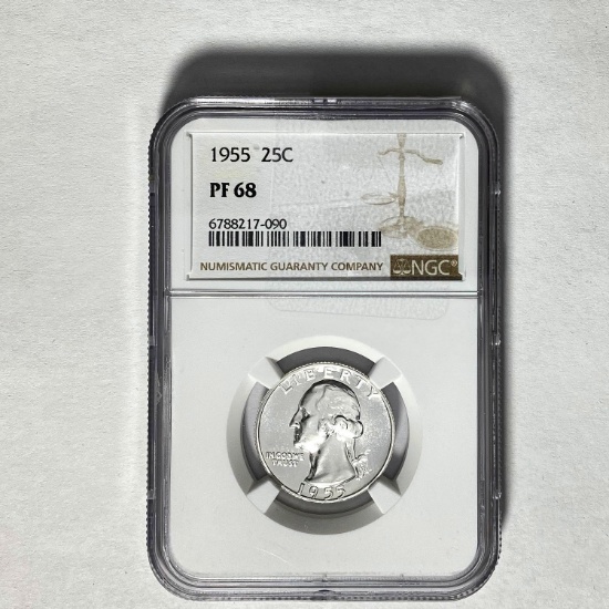 1955 25C Washington NGC PF 68