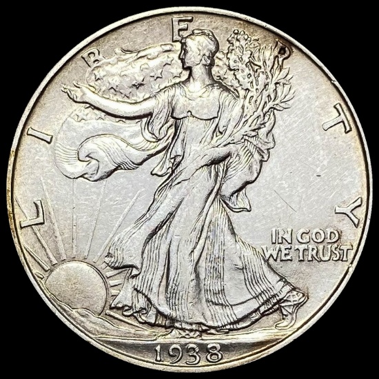 1938 Silver Half Dollar Walking Liberty ABOUT UNCIRCULATED