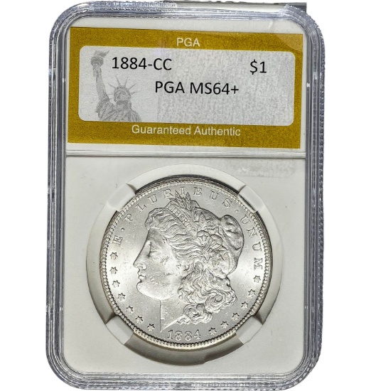 1884-CC Morgan Dollar PGA MS64+ SILVER