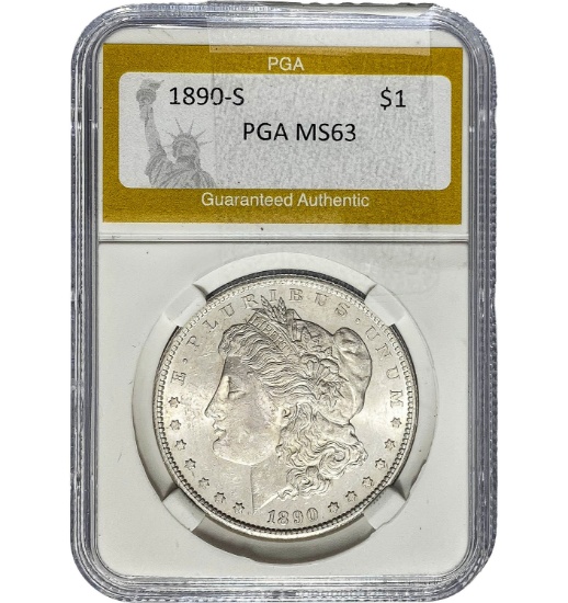 1890-S Morgan Dollar PGA MS63 SILVER