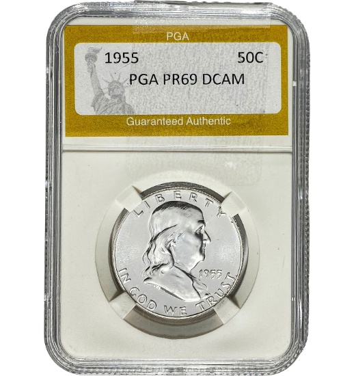 1955 Franklin Half Dollar PGA PR69 DCAM