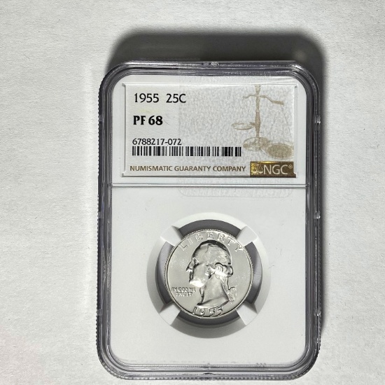 1955 25C Washington NGC PF 68