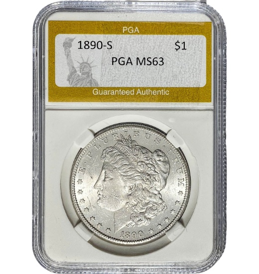 1890-S Morgan Dollar PGA MS63 SILVER