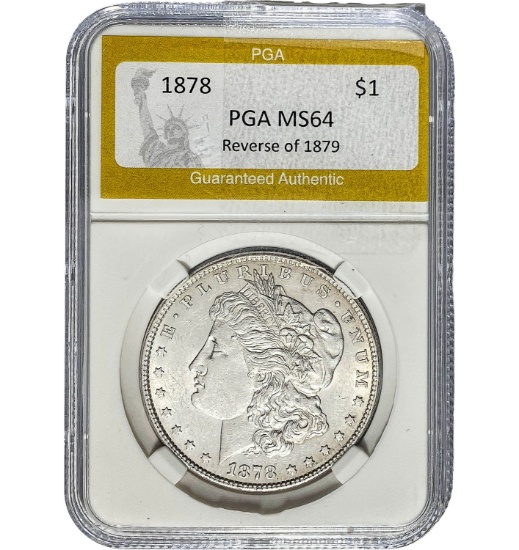 1878 REV 79 Morgan Dollar PGA MS64 SILVER