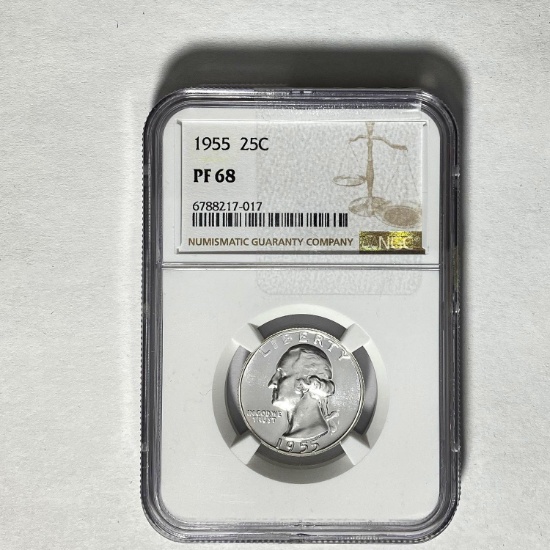 1955 25C Washington NGC PF 68