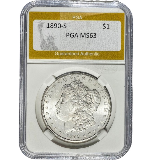 1890-S Morgan Dollar PGA MS63 SILVER