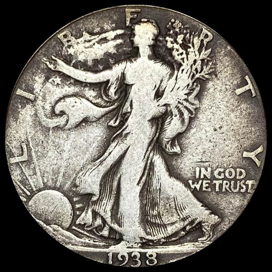 1938-D Silver Walking Liberty Half Dollar LIGHTLY CIRCULATED