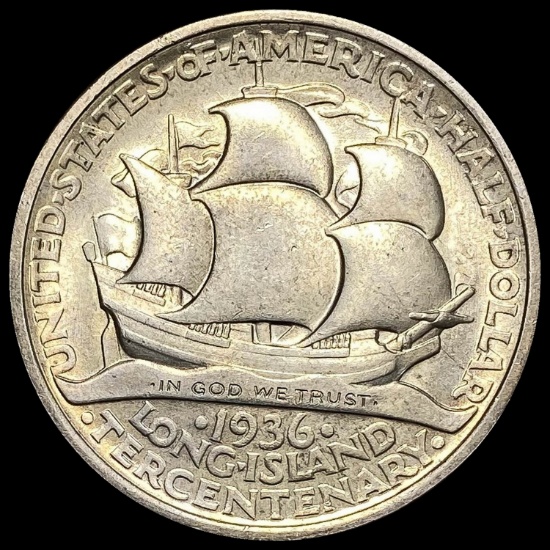1936 Silver Long Island Tercentenary Half Dollar SUPERB GEM BU