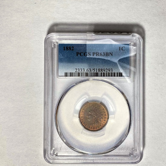 1882 1C Indian Head PCGS PR63BN