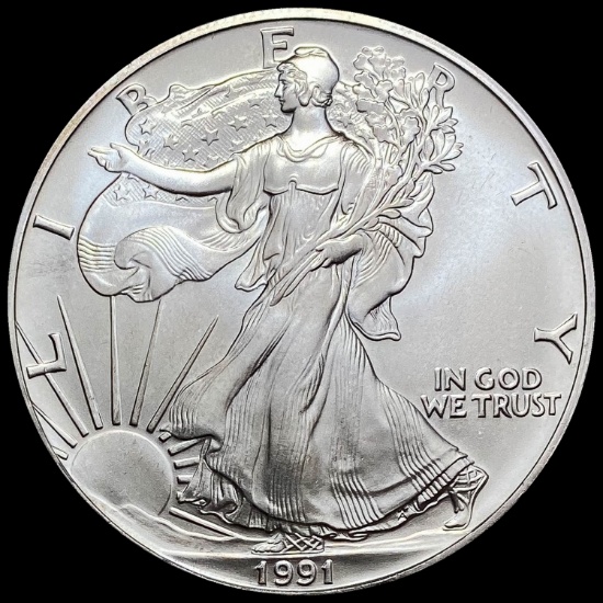 1991 Silver 1 oz American Eagle $1 GEM BU