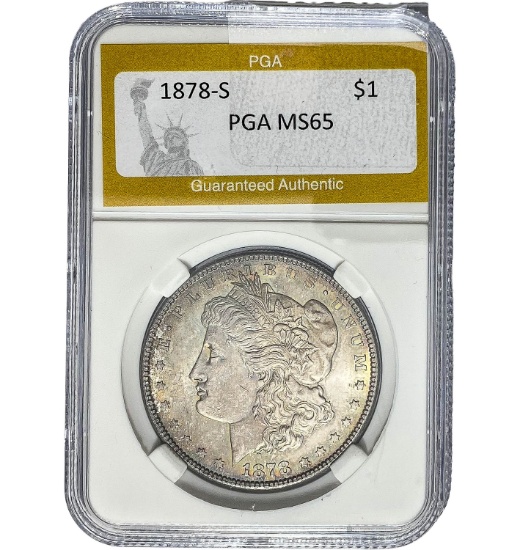 1878-S Morgan Dollar PGA MS65 SILVER