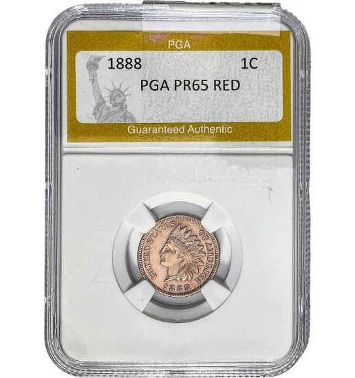 1888 1C Indian Head Cent PGA PR65 RED