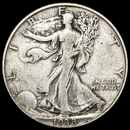 1938-D Silver Walking Liberty Half Dollar LIGHTLY CIRCULATED