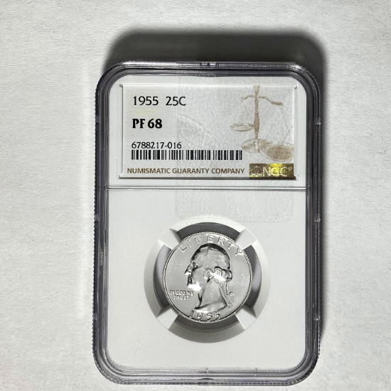 1955 25C Washington NGC PF 68