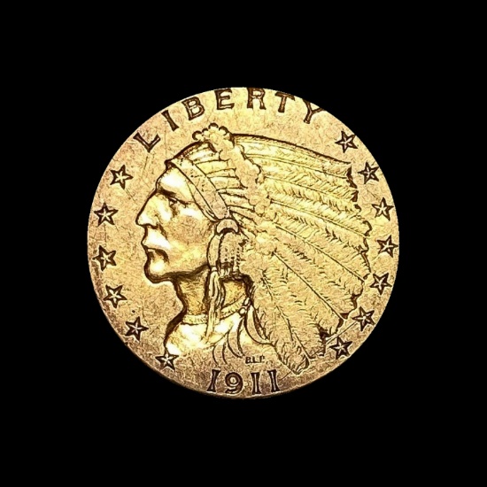 1911 Indian Head Gold $2.50 Quarter Eagle HIGH GRADE