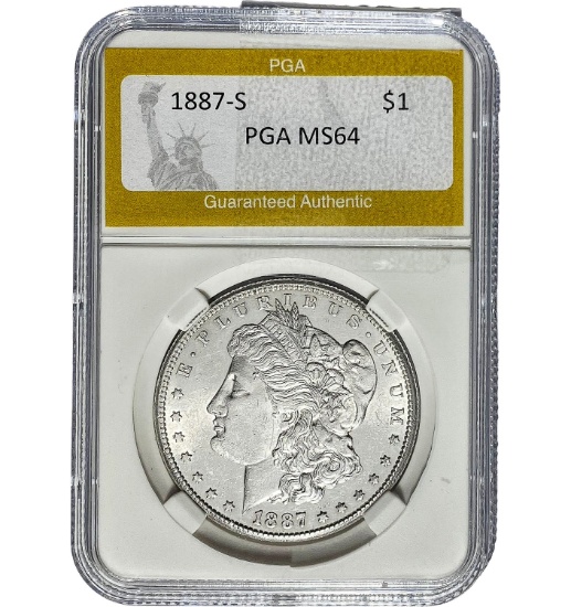 1887-S Morgan Dollar PGA MS64 SILVER