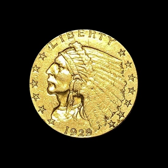 1929 Indian Head Gold $2.50 Quarter Eagle HIGH GRADE