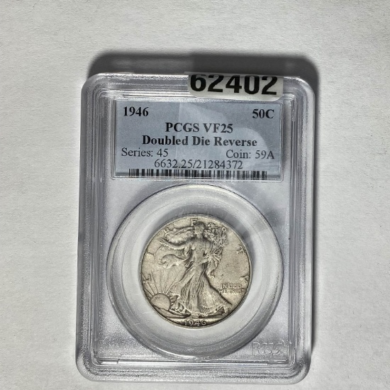 1946 50C Walking Liberty PCGS VF25