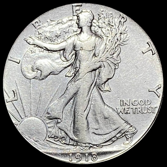 1918-D Walking Liberty Half Dollar CLOSELY UNCIRCULATED