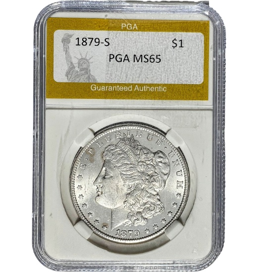1879-S Morgan Dollar PGA MS65 SILVER
