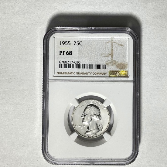 1955 25C Washington NGC PF 68