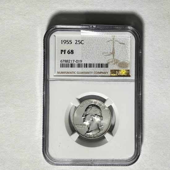 1955 25C Washington NGC PF 68