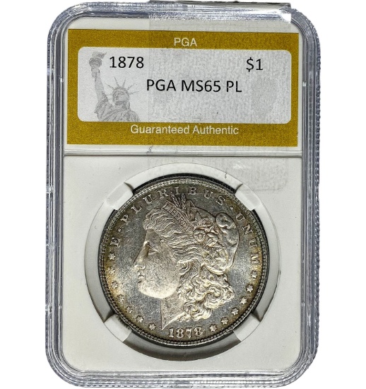 1878 Morgan Dollar PGA MS65 PL SILVER