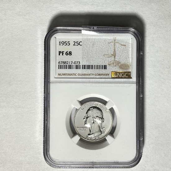 1955 25C Washington NGC PF 68
