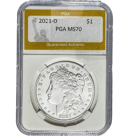 2021-D Morgan Dollar PGA MS70 SILVER