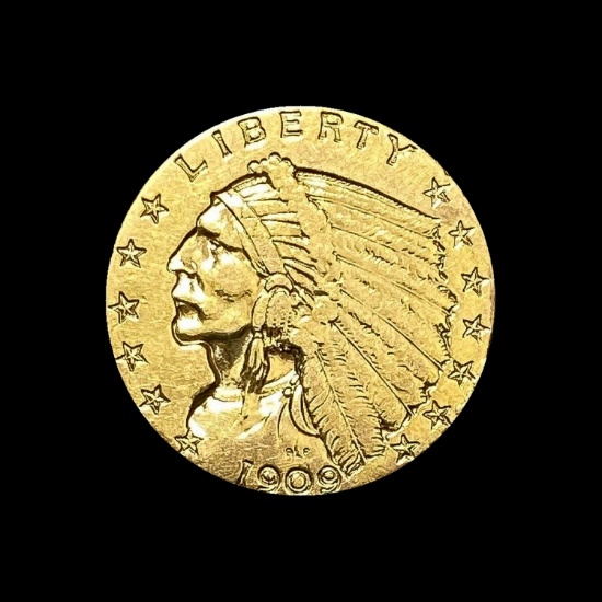 1909 Indian Head Gold $2.50 Quarter Eagle HIGH GRADE