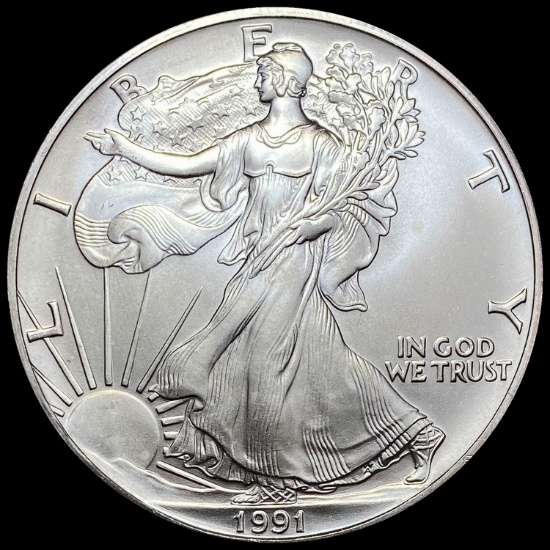 1991 1 oz Silver American Eagle $1 GEM BU