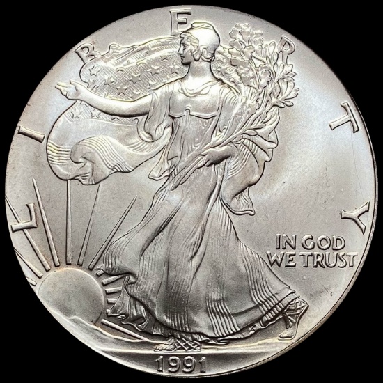1991 1 oz Silver American Eagle $1 GEM BU