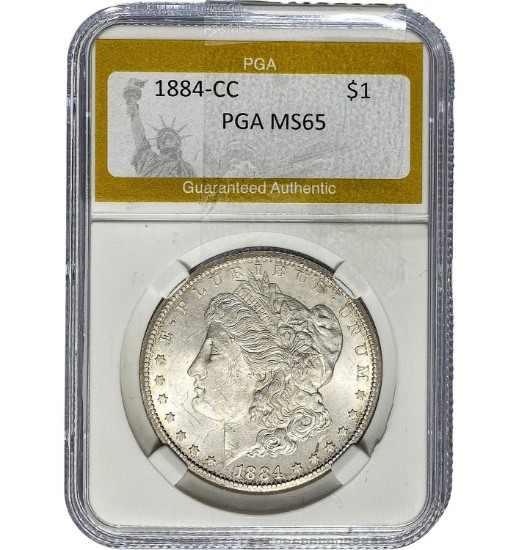1884-CC Morgan Dollar PGA MS65 SILVER