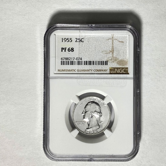 1955 25C Washington NGC PF68