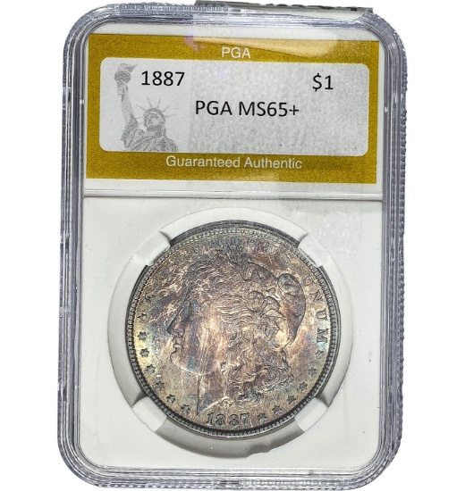 1887 Morgan Dollar PGA MS65+ SILVER