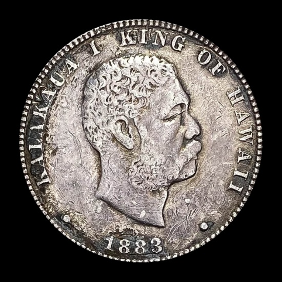 1883 Hawaii Silver 25C LIGHTLY CIRCULATED