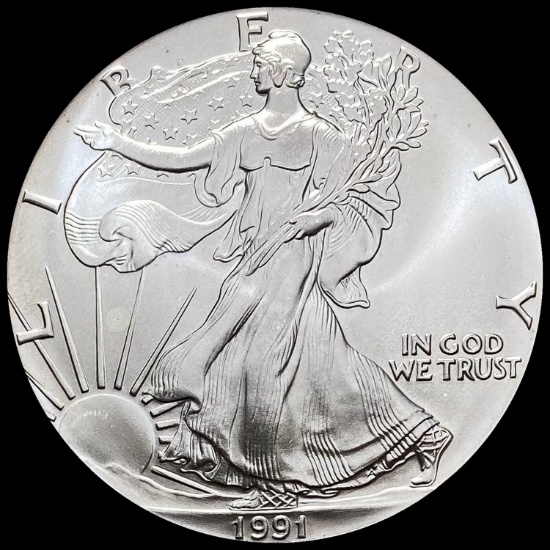 1991 1 oz Silver American Eagle $1 GEM BU