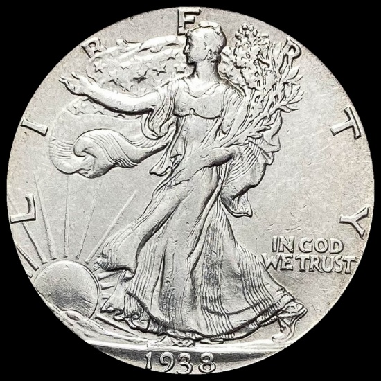 1938-D Silver Half Dollar Walking Liberty CLOSELY UNCIRCULATED