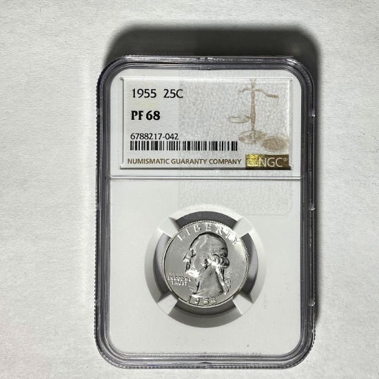1955 25C Washington Quarter NGC PF 68