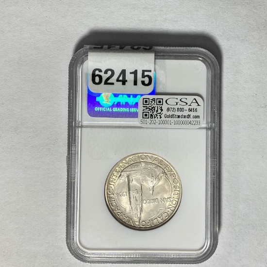 1936 San Diego Half Dollar NGC MS65